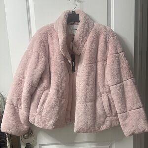 Fashion Nova Blush Faux Fur Jacket size 1x